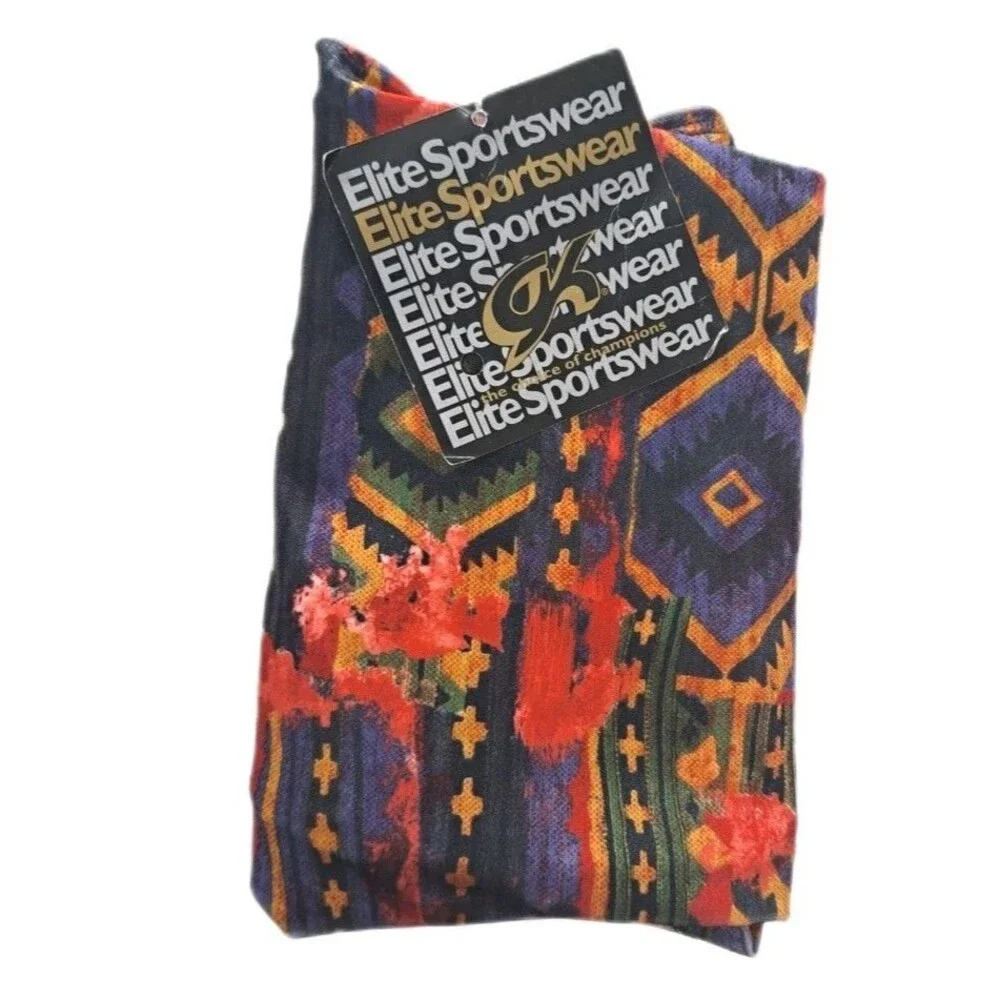 GK Elite VTG 90s Aztec Micro Velvet Sleeveless Unitard Biketard CL Size Child L